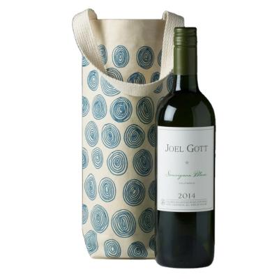 China Eco-Friendly Wholesale Accept Logo Single Bottle Canvas Wine Customized Tote Bag for sale