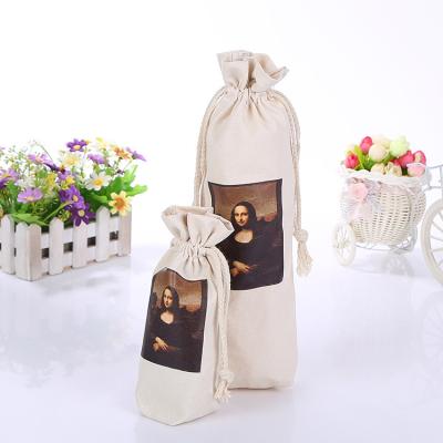 China Eco-friendly Manufacturer Cotton Heavy Shopping Tote Bag Bottles Bottles Cotton Wine Wine Bag Eco-Friendly for sale