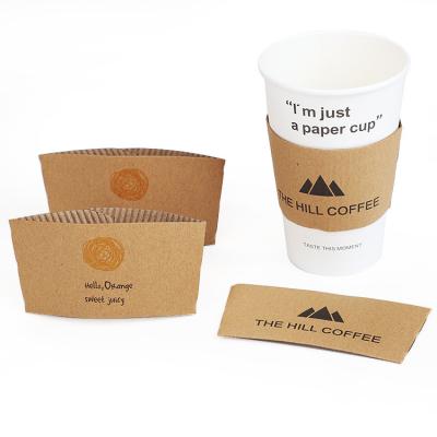 China Disposable Wholesale Custom Printed Disposable Coffee Paper Cup Sleeve for sale