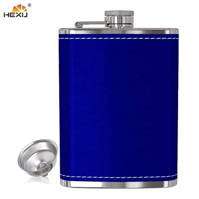 China Novelty 7Oz Portable Pu Leather Hip Flask Stainless Steel 200Ml for sale