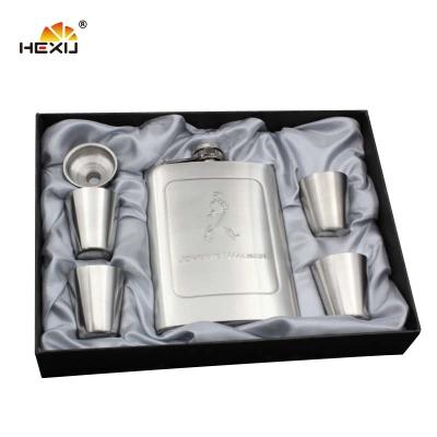 China Barber Shop Luxury Men's Instrument Designers Gift Stainless Steel Hip Flask Set for sale