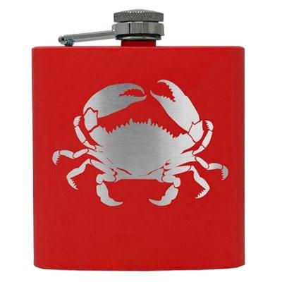 China Novelty Stainless Steel 6oz James Bond Color Hip Flask Powder Coated for sale