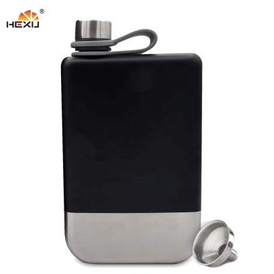 China New Arrival Stainless Steel Black Power Liner 7oz Ack Daniels Designer Flasks Liquor Hip Flask Set for sale