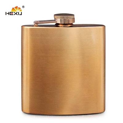 China New Arrival Stainless Steel 7oz Wine Bottle Copper Colored Alcohol Single Hip Flask for sale