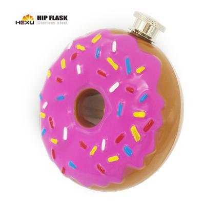 China Liquor when stainless steel chinese donut products novel hip pointed round flask for sale