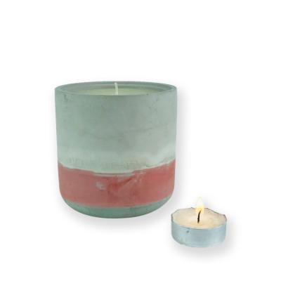 China Eco-friendly modern concrete tealight pot candle stand candle holder cement ceramic candle new for sale