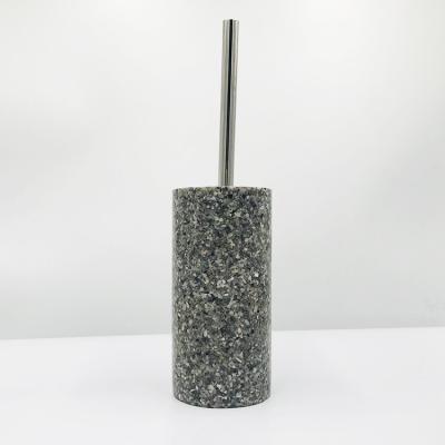 China Modern Stone Terrazzo Bathroom Accessories Eco - Friendly Cement Bathroom Toilet Brush Holder for sale