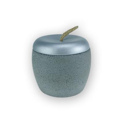 China Eco-friendly Natural Eco-friendly Multi Side Concrete Candle Holder With Lid Natural Storage Stone Candle Jar for sale