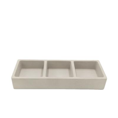 China Toughness Newly Designed Three Rectangular Plates Home Office Customization Cement Desk Tray for sale