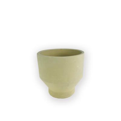 China Wholesale Custom Large Resin Potted Eco-Friendly Vase White Cement Light Garden Concrete Flower Pot for sale