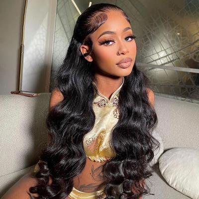 China 40 Inch Full Body Wave 13x4 13x6 Swiss Human Hair Lace Front Wigs For Black Woman for sale