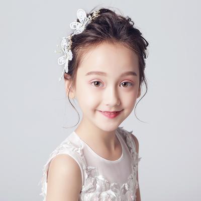 China Butterfly hair children's hair princess headdress hairpin girls act the role ofing is tasted new Korean flower butterfly lace main performanc for sale