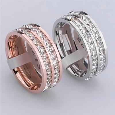 China Romantic. South Korea fashion hot style super luxury high quality snapshot single and double row of small square drill tail to refer ring girl rose g for sale