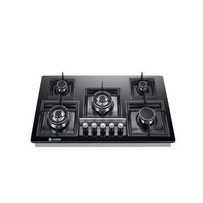 China Household good quality built in gas hob cooktops stainless steel kitchen gas stove 5 burner for sale