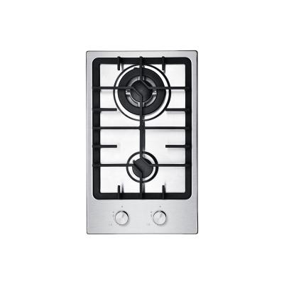 China Household built in kitchen gas hob cooktops stainless steel 2 burner gas cooker stove for sale