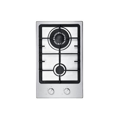 China Household Stainless Steel Kitchen Gas Hob Cooktops Built In Gas Cooker Stove 2 Burners for sale