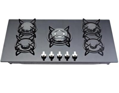 China Household 90cm beige/black tempered glass 3 burner/5 burner gas cooker for sale