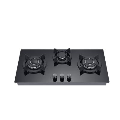 China Household built in glass gas hob cooktops mood cooking stove 3 burners kitchen hob for sale