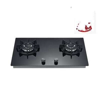 China Household 2 burners built in mood kitchen gas hob cooktops knob control gas burner stove for sale