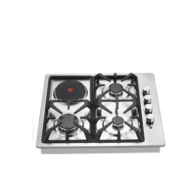 China Household Kitchen Gas And Electric Stove 4 Burners Stainless Steel Built In Gas Cooktops for sale