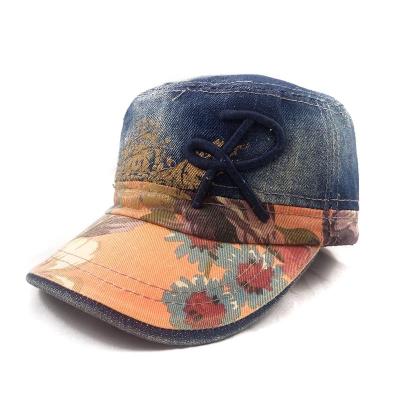 China 2021 New Four Seasons retro high quality universal washed denim cadet style military baseball cap COMMONS for sale