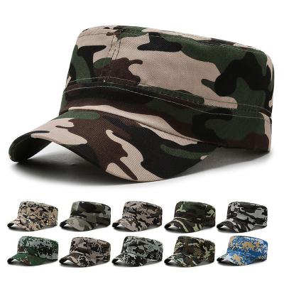 China Sports Fashion Camouflage Military Bucket Hats Men Camouflage Flat Top Baseball Cap Military Hat for sale