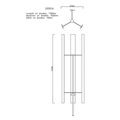 China 3pcs 7.3m alloy shaft aluminum vertical wind turbine turbine blades for vawt 10kw for sale