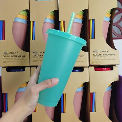 China Stored Personalized Custom Temperature Color Changing Mood Plastic Cups for sale