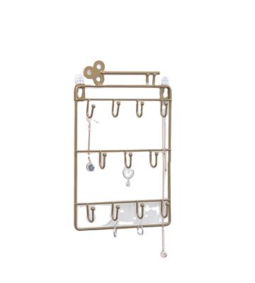 China Simple Home Decoration Key Wall Iron Storage Rack Home Decor Door Back Storage Hanging Key Rack With Three Layers for sale