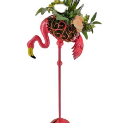 China Europe big size metal animal decoration supply various shape metal figurine flamingo for sale metal flamingo pink decoration for sale