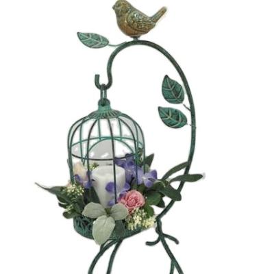 China Europe WFD190551 Hot Selling Metal Birdcage Steel Candle Holder in Europe New Danmark Shape Birdcage Candle Holder for sale