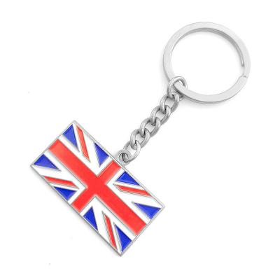 China Best-selling European and American Europe National Flag Metal Key Chain Pendant Painting Fixed Custom Tourism Gifts Key Chain for sale