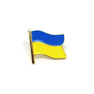 China Metal Badge Baked Enamel Cartoon Badge Europe To Develop Custom Ukrainian Flag Flag Badge for sale