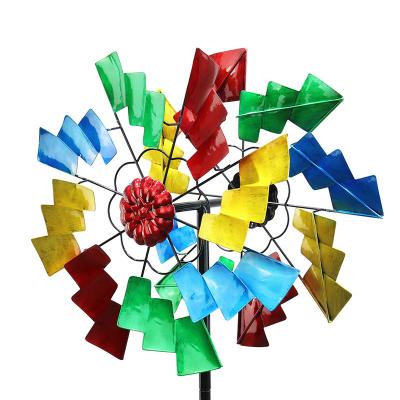 China Colorful Europe 20Nordic Iron Wind Spinner Garden Decoration House Gardening Landscaping Outdoor Yard Stakes Decoration for sale