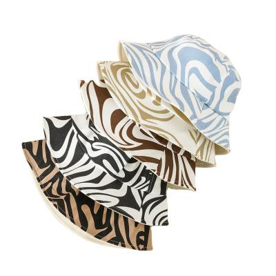 China Adjustable Summer Sun Make Bucket Hat Cute Fancy Soft Outdoor Zebra Soft Outdoor Packable Cotton Print Cotton Bucket Hat for sale