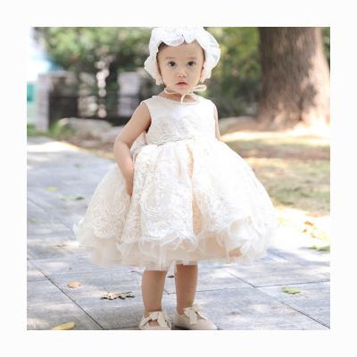 China High Quality Sleeveless Baby Girl Lace Princess Dress Baby Performance Dress Birthday Dress for sale