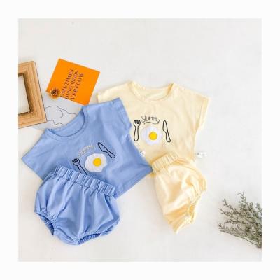 China 2022 Fashion Summer Baby Equipment Cartoon Embroidery Small Kids Breathable Casual Infant Clothes for sale