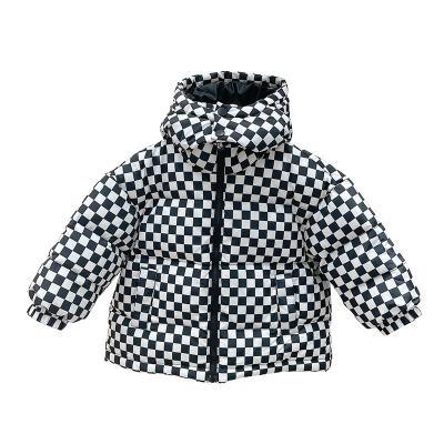 China Korean autumn and winter children's Anti-wrinkle down jacket fashion plaid children's down jacket baby clothing for sale