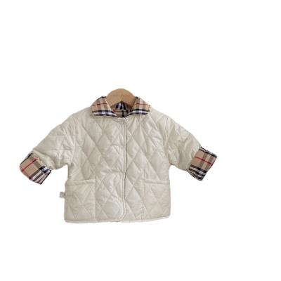 China Winter Viable Infant Clothes 0-3 Years Baby Toddler Boy Girl Solid Color Plaid Coat Anorak Quilted Jacket for sale