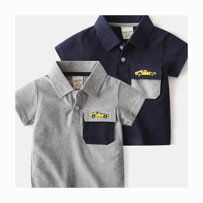 China Wholesale 2022 summer boys anti-pilling T-shirt polo cartoon solid color cotton clothes baby boss baby short sleeved t-shirts for sale