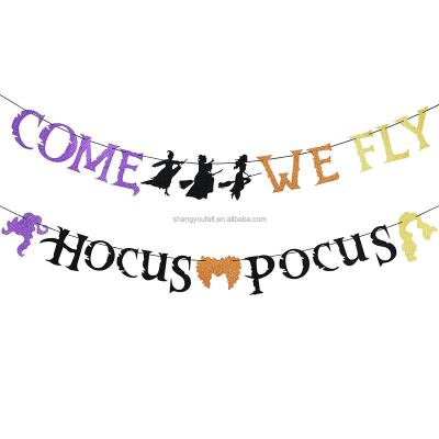 China Halloween Party Banner Witch Decoration Halloween Haunted House Durable Cheap Pendant for sale