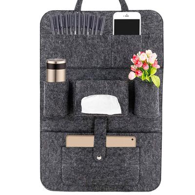 China Viable Car Back Pocket Storage Bag Multifunctional Folding Car Storage Bag Felt Seat Hanging Bag for sale