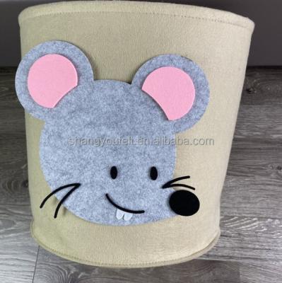 China Viable Hot Sale Felt Cartoon Storage Bucket Household Items Finish Basket Laundry Basket Bags Storage Toys Organizer for sale