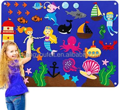 China Felt Flannel Board Felt Board Preschool Story Set Kids World Wall Hanging Storyboard The Great Underwater Kids Handmade Gift Toys for sale