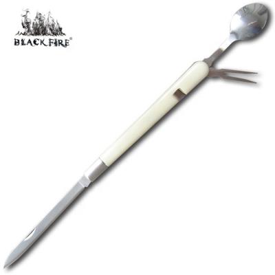 China Knife/spoon/fork 3 in 1 3 in 1 Camping Cutlery with Slicing Blade, Spoon and Folk for Outdoor Activities, EDC & Gift for Men for sale