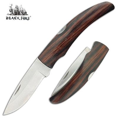 China Outdoor Activity Foldable Hunting Knife with Full Dark Ebony Wooden Ergonomic Handle for Outdoor Hunting, Camping and EDC for sale