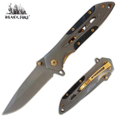 China Titanium Coated Quick Opening Knife with Tactical Coating and Inlaid Titanium Group of Ten for Outdoor Hunting and Camping, EDC for sale