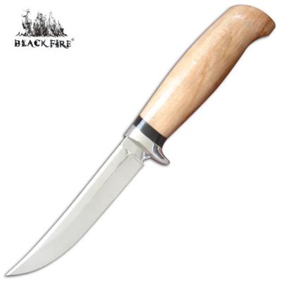 China 420 HC Blade Outdoor Fixed Knife with Mirror Polish and Safety Wood Handle Guard for Outdoor Camping and Fishing for sale