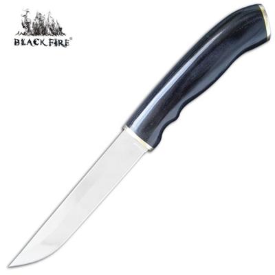 China Lightweight 420 HC Blade Fixed Knife with Mirror Polish Blade and Ergonomic Wooden Handle for Camping and Fishing for sale