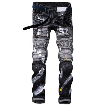 China Fade Proof Wholesale Stylish Color Mens Printed Loose Jogger Jeans Pants For Boys for sale